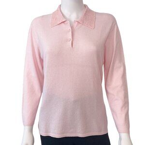 Women’s SML Design sweet Embellished Sequin Pink Sweater Size XL